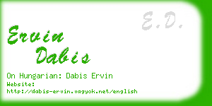 ervin dabis business card